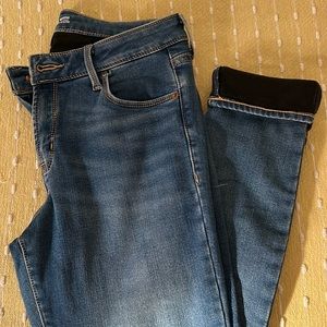 Fleece lined skinny jeans